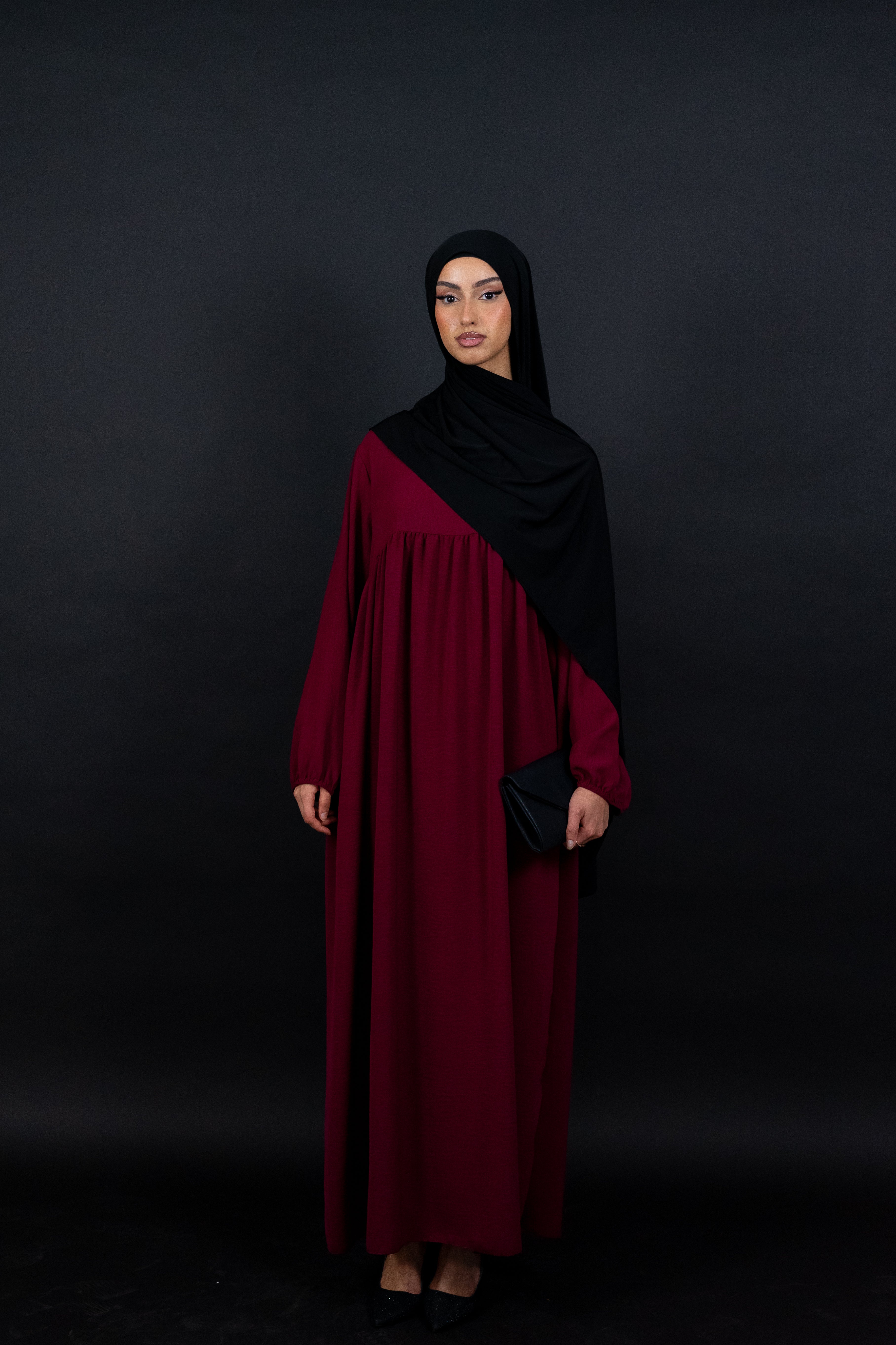 Jazz Abaya in Burgunderrot