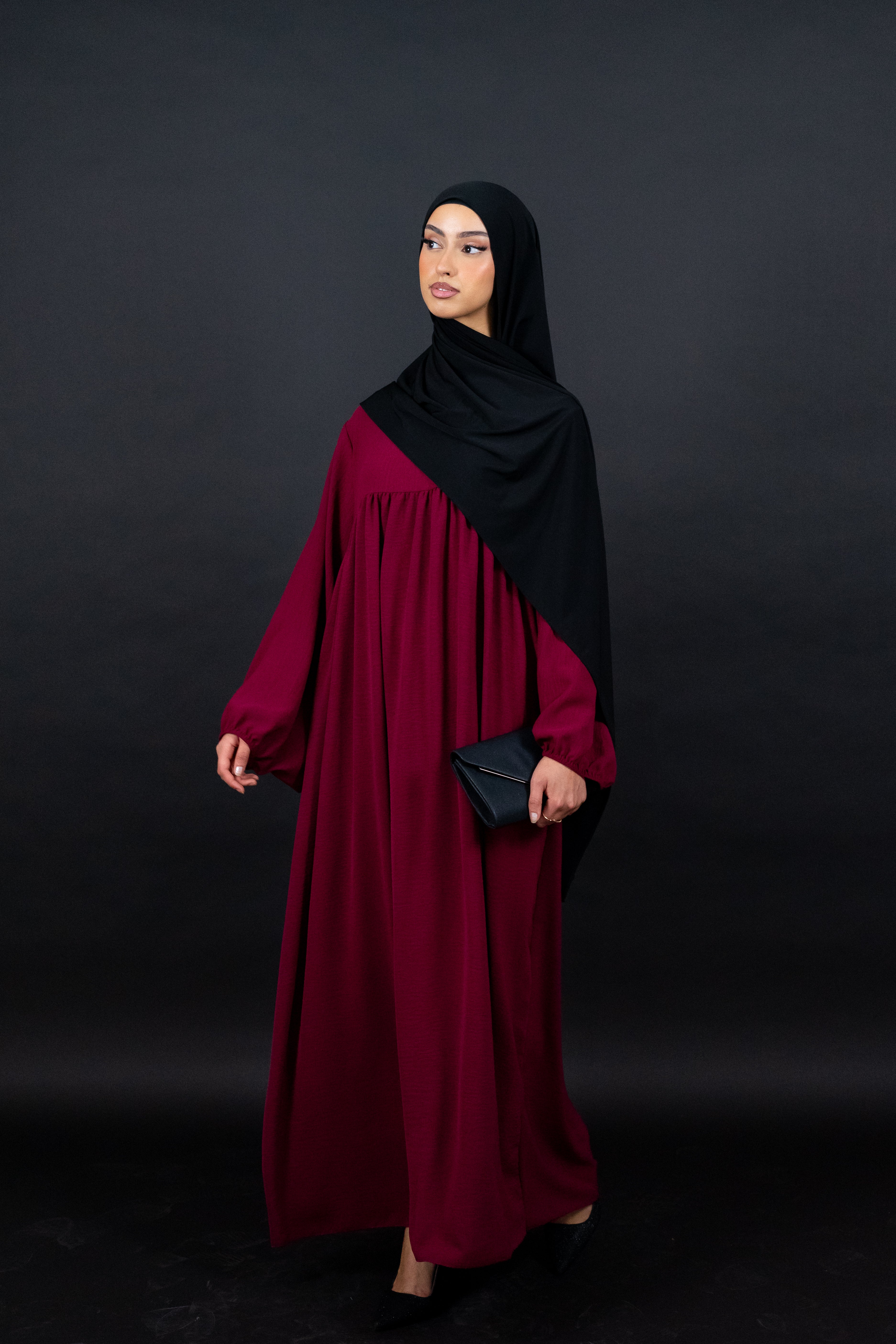 Jazz Abaya in Burgunderrot