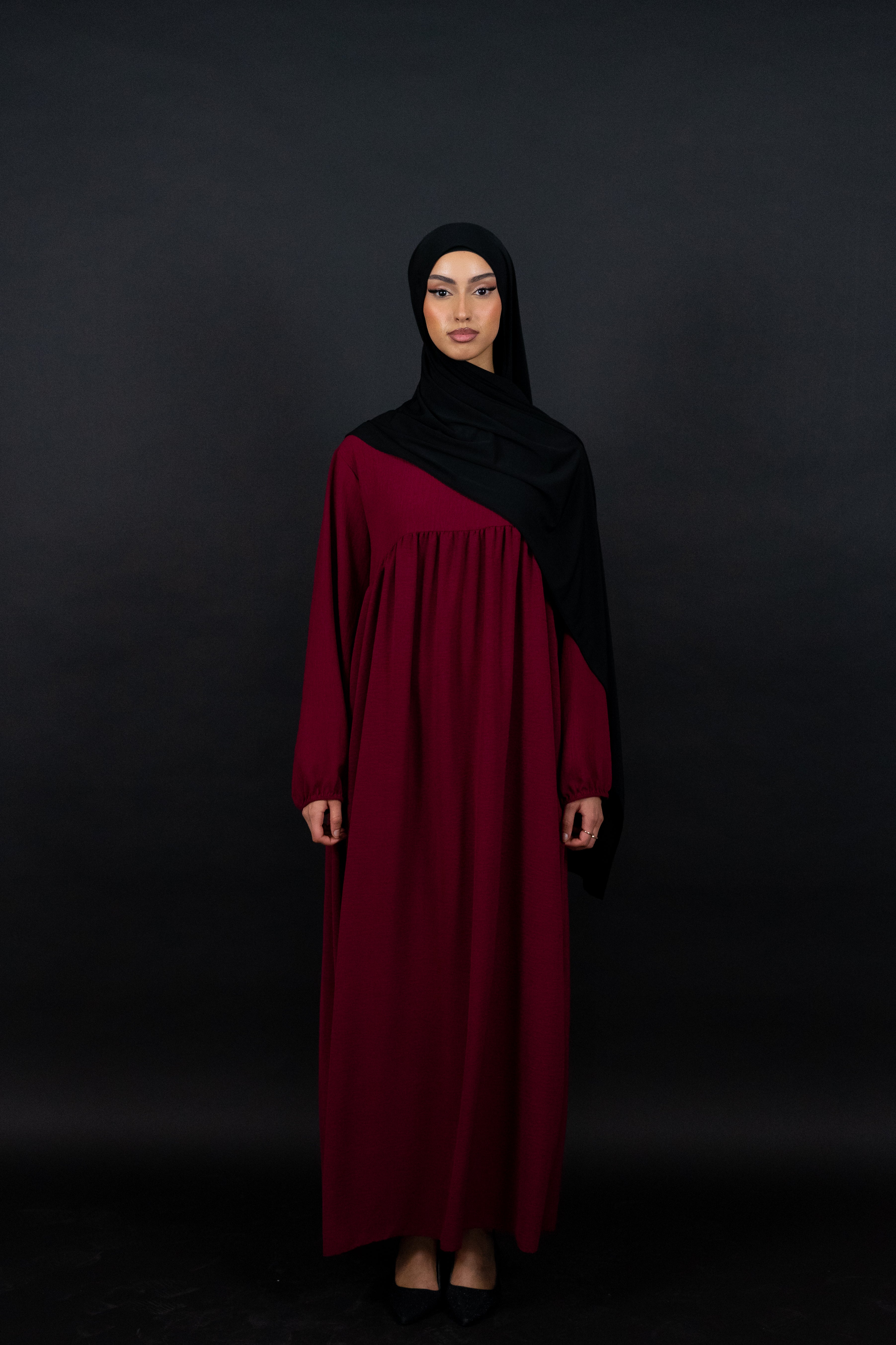 Jazz Abaya in Burgunderrot