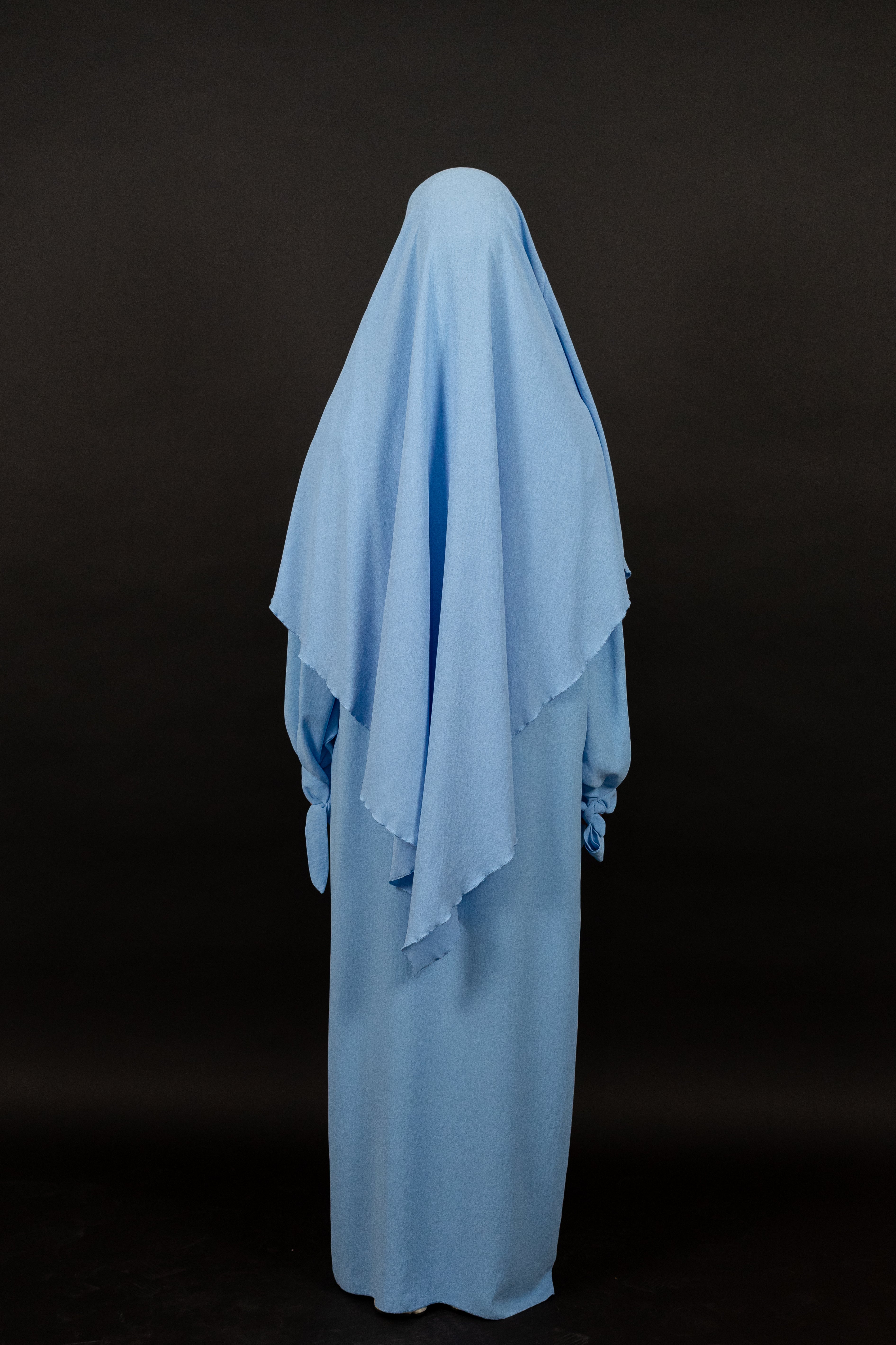 Abaya Set mit Schleifendetails in Babyblau