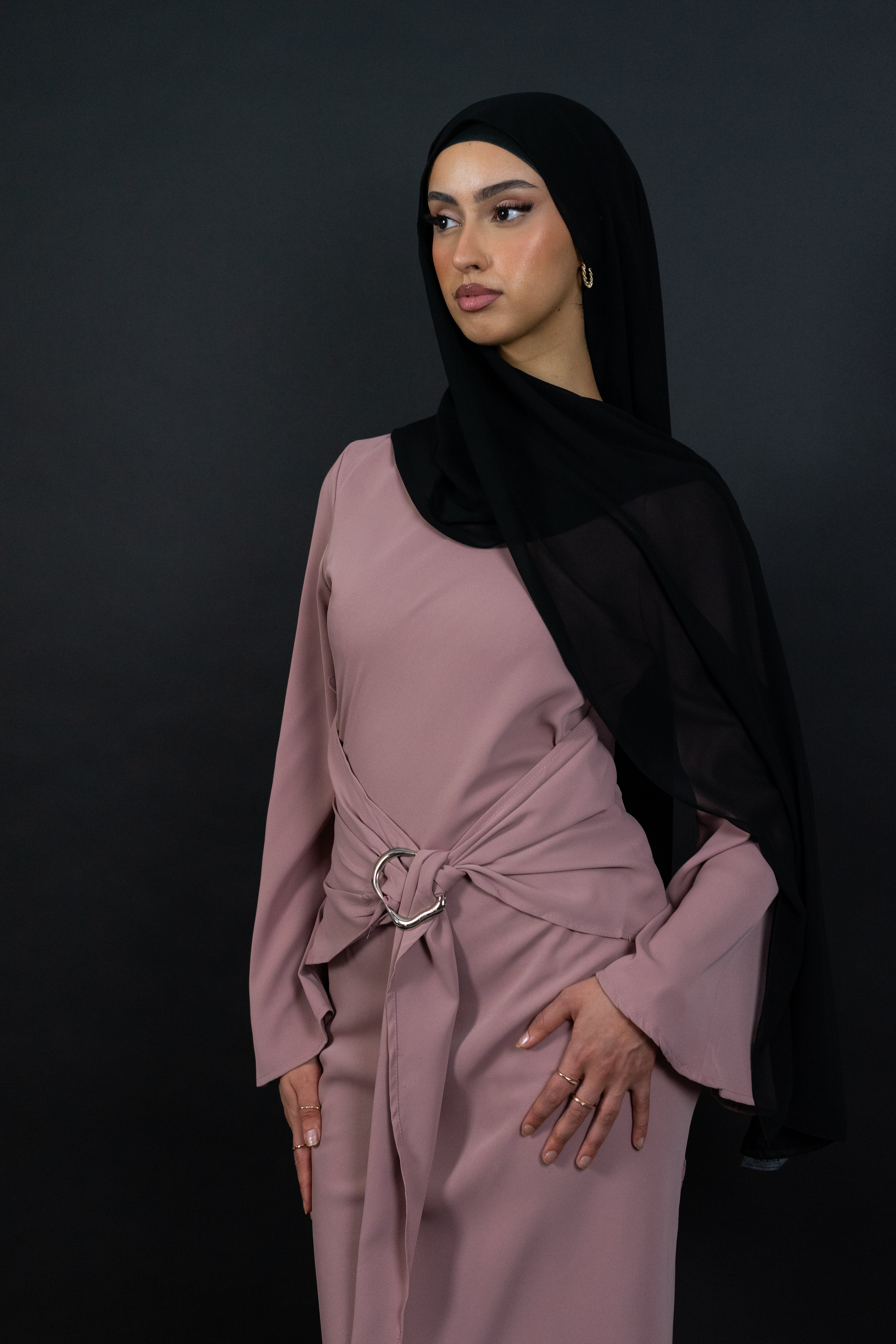 Blush Kleid mit Gürtel Detail