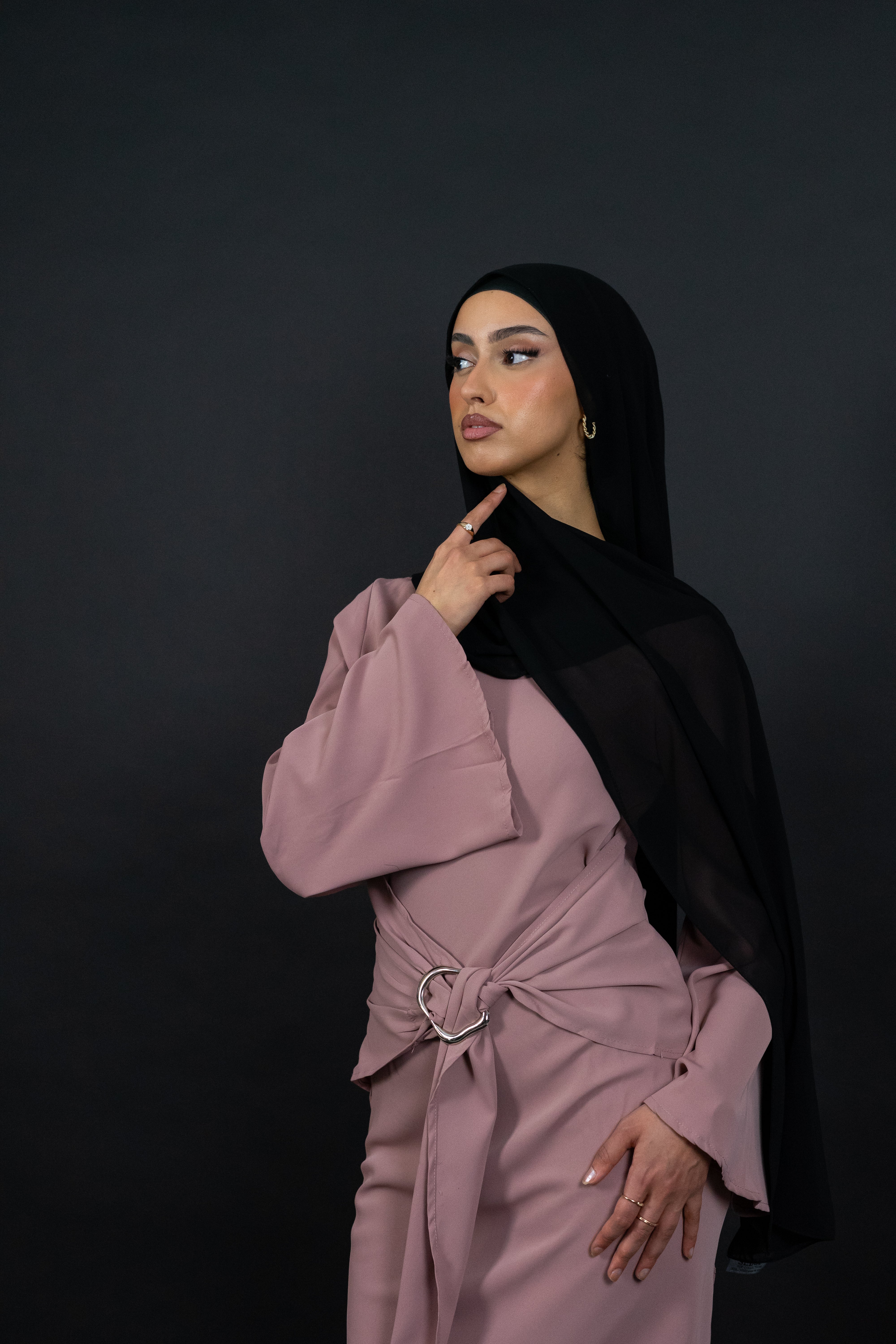 Blush Kleid mit Gürtel Detail