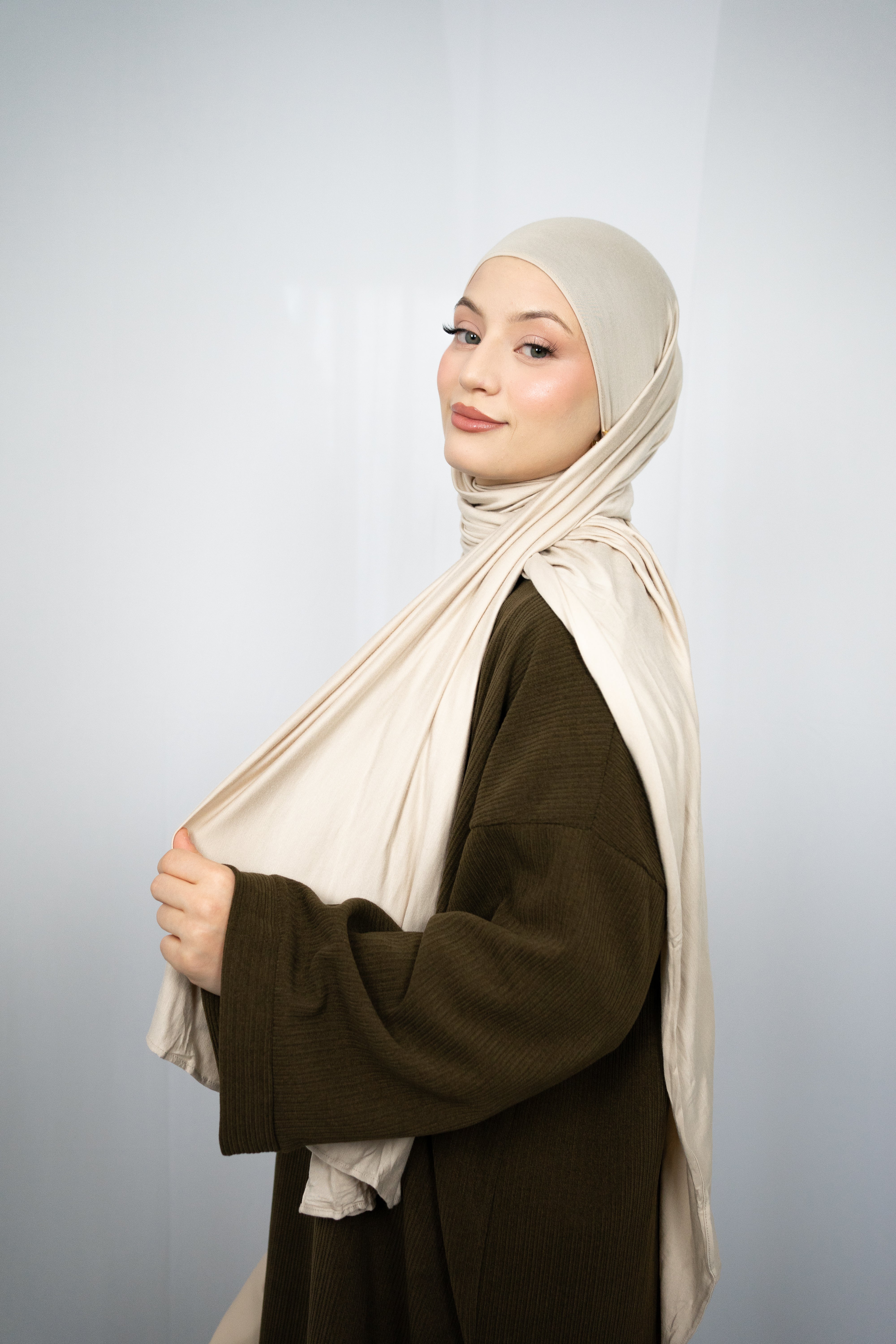 JERSEY-HIJAB IN BEIGE