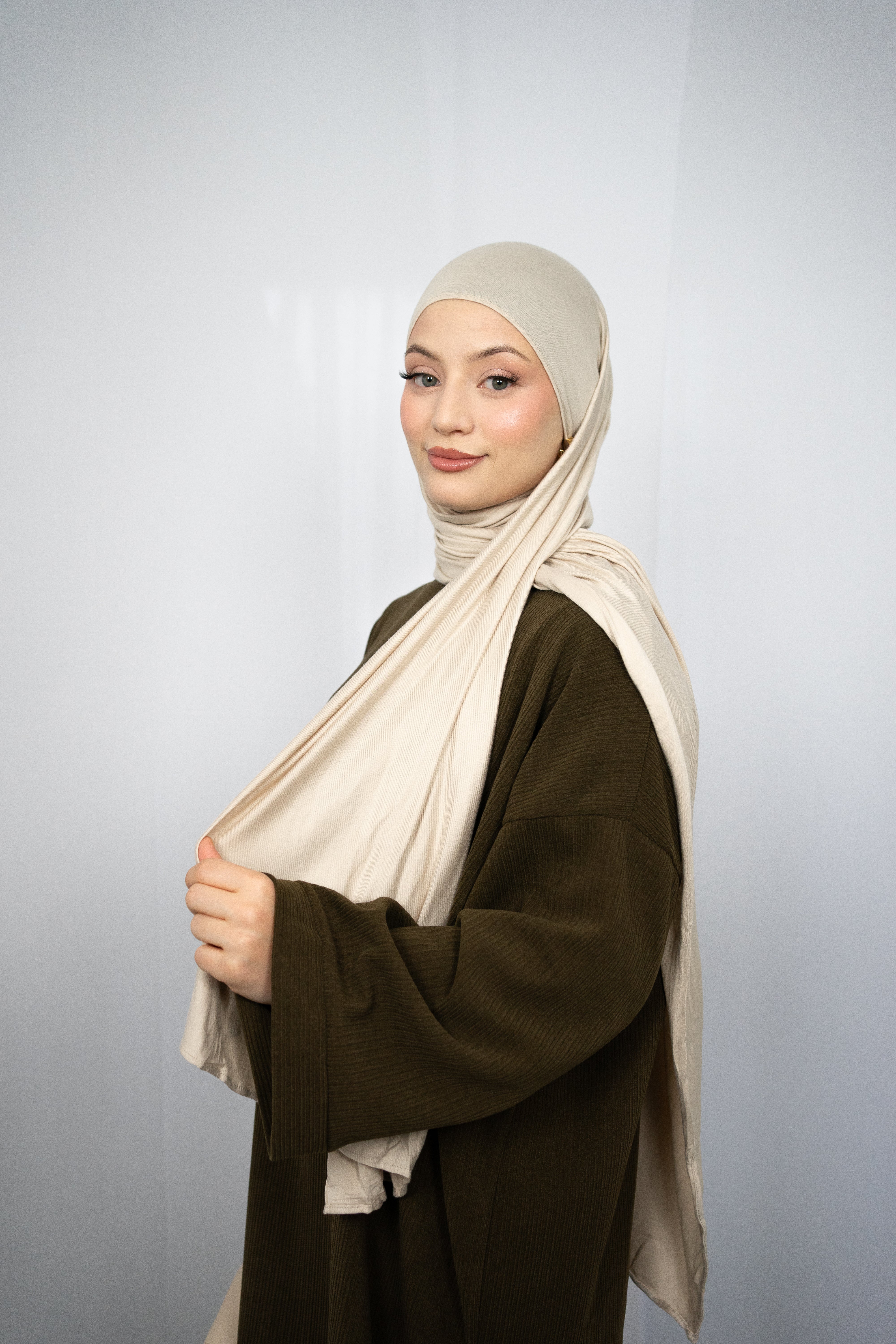 JERSEY-HIJAB IN BEIGE