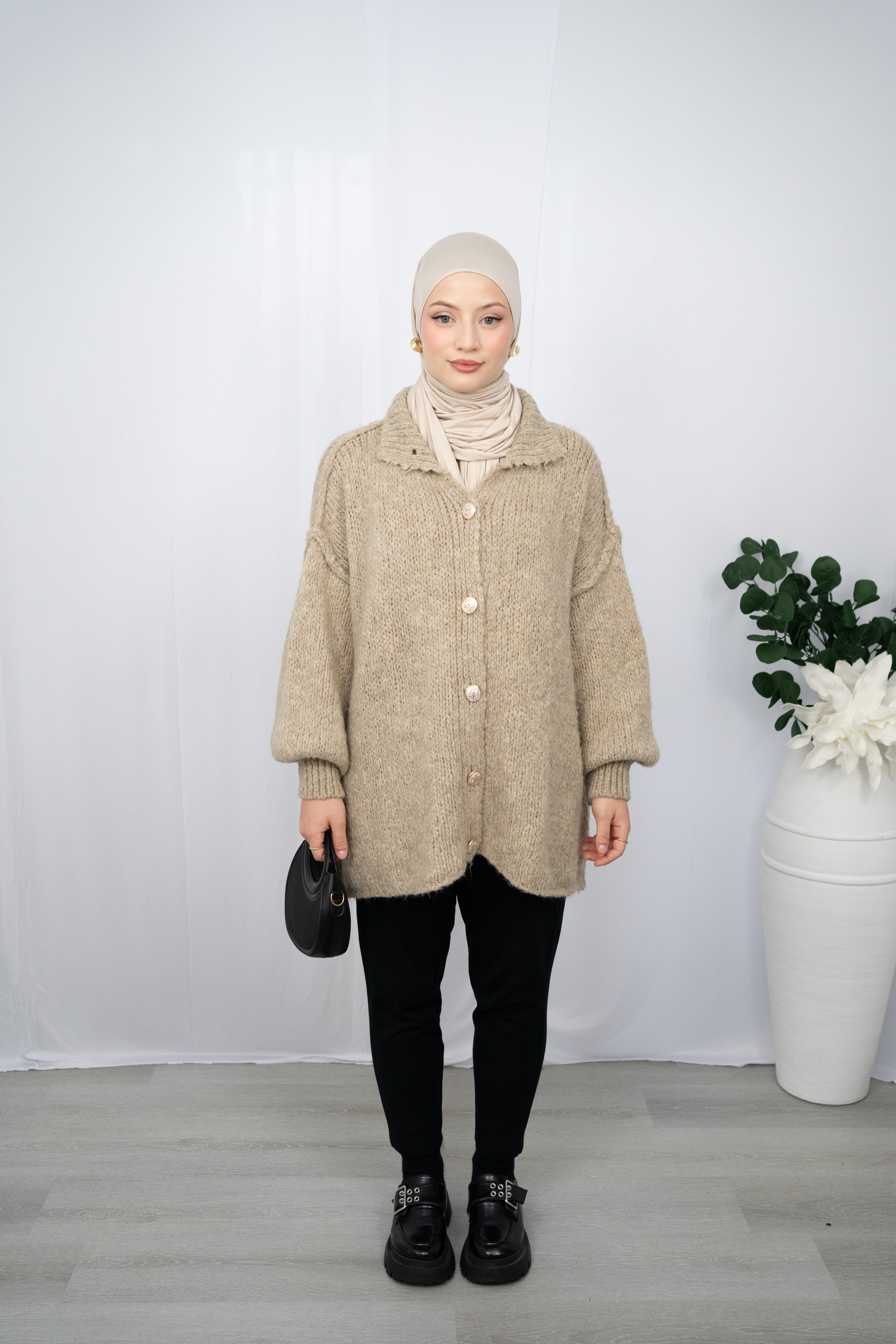 DIELLA CARDIGAN IN TAUPE