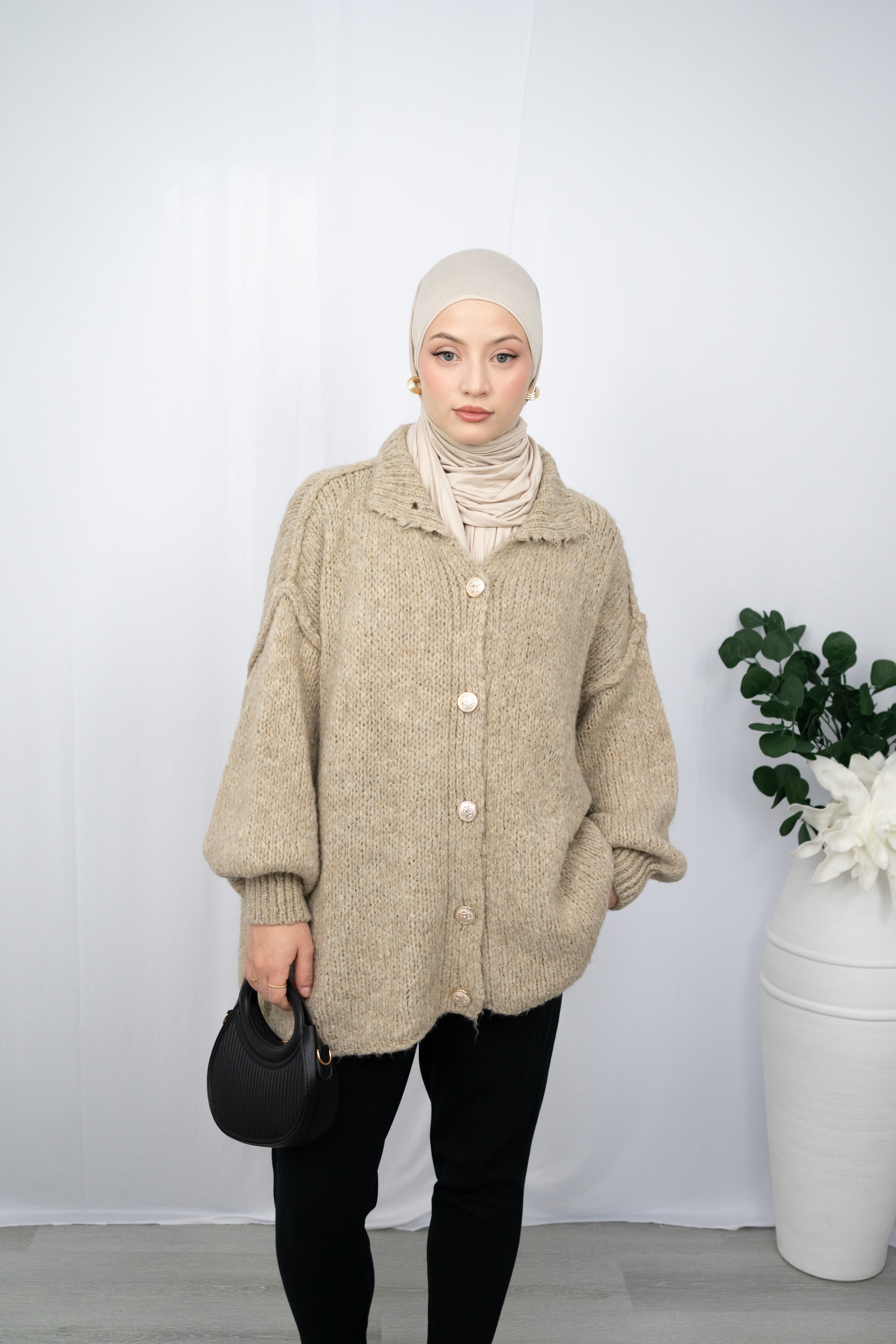 DIELLA CARDIGAN IN TAUPE