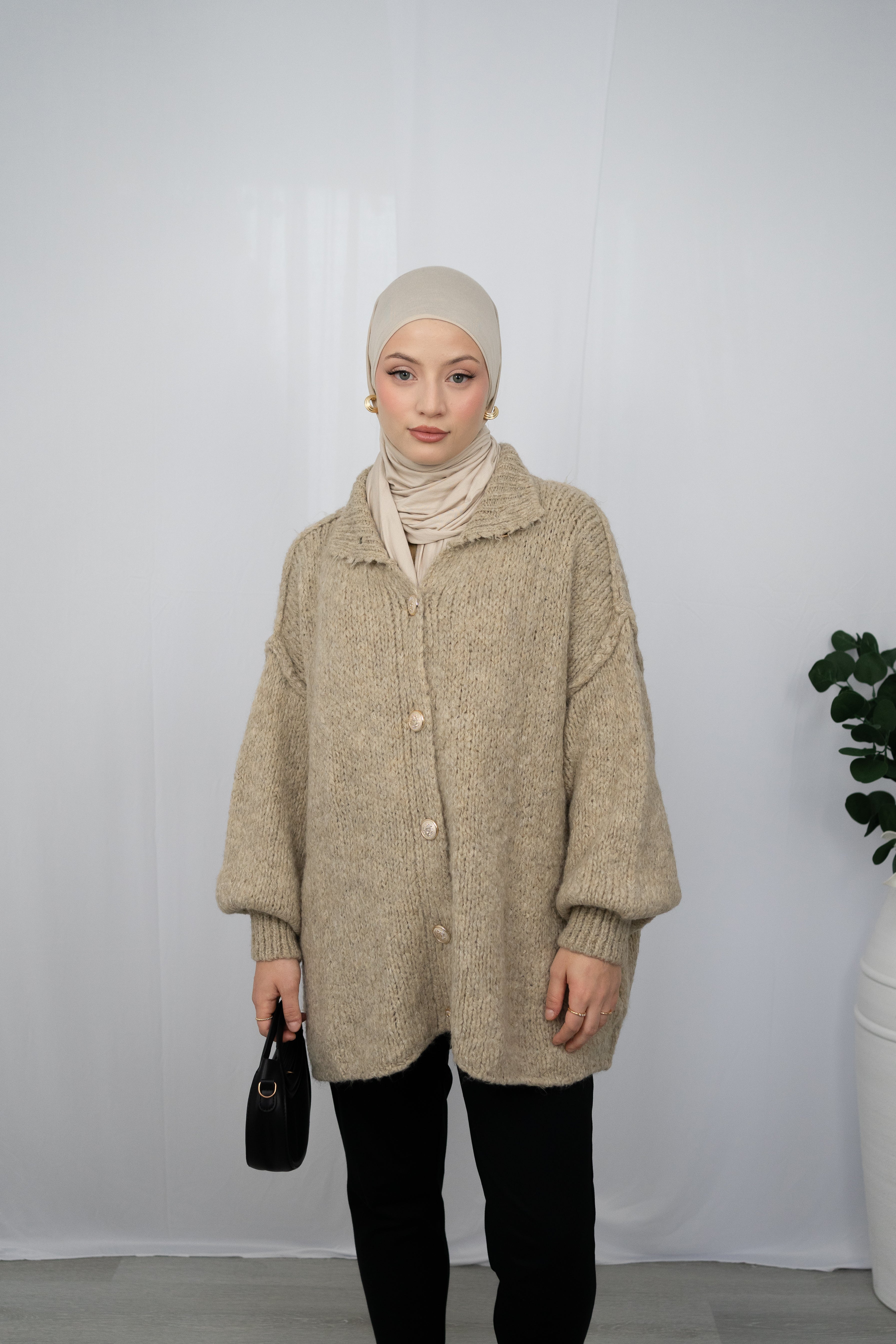 DIELLA CARDIGAN IN TAUPE