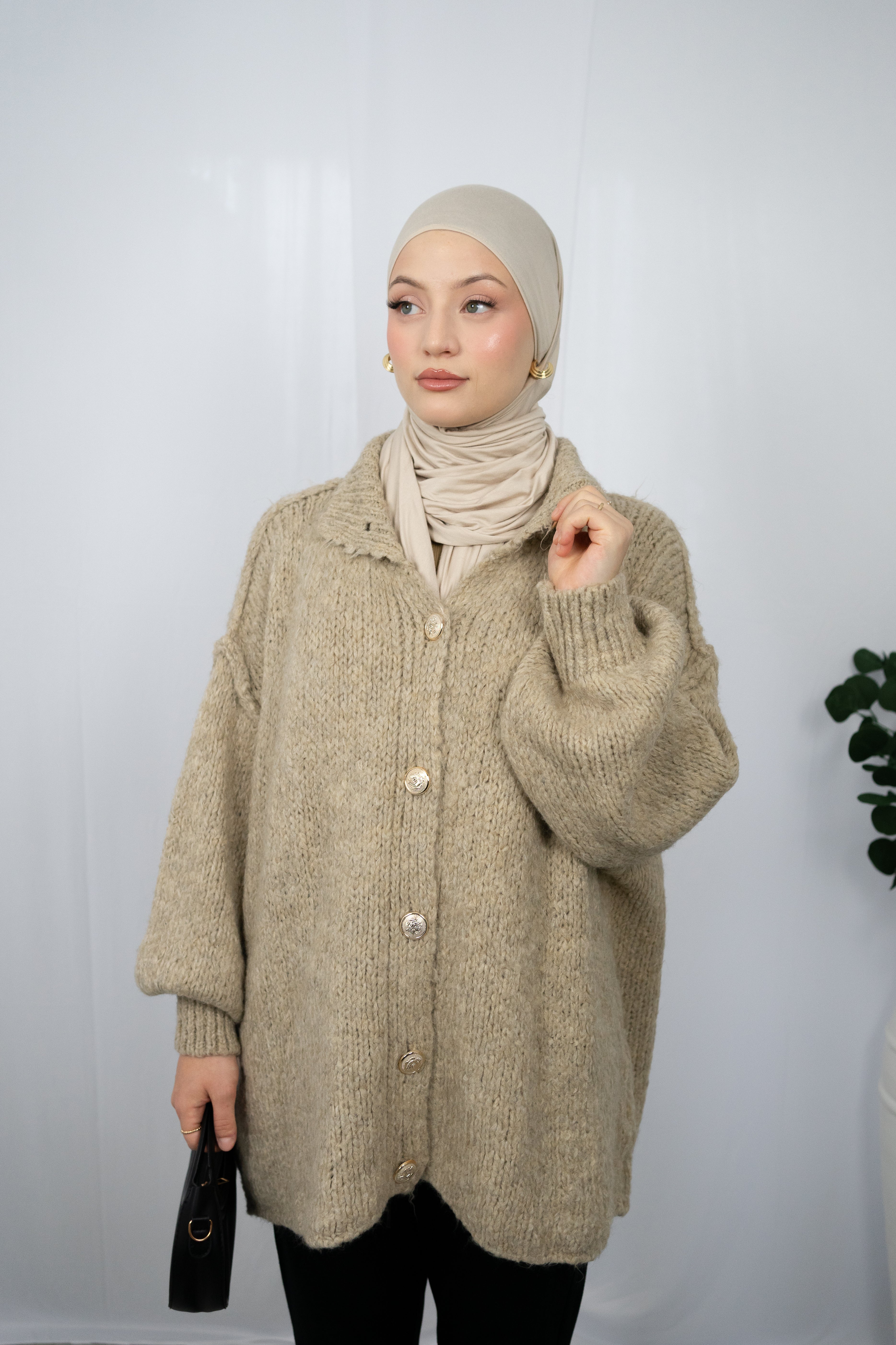 DIELLA CARDIGAN IN TAUPE